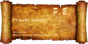 Prauda Bandó névjegykártya